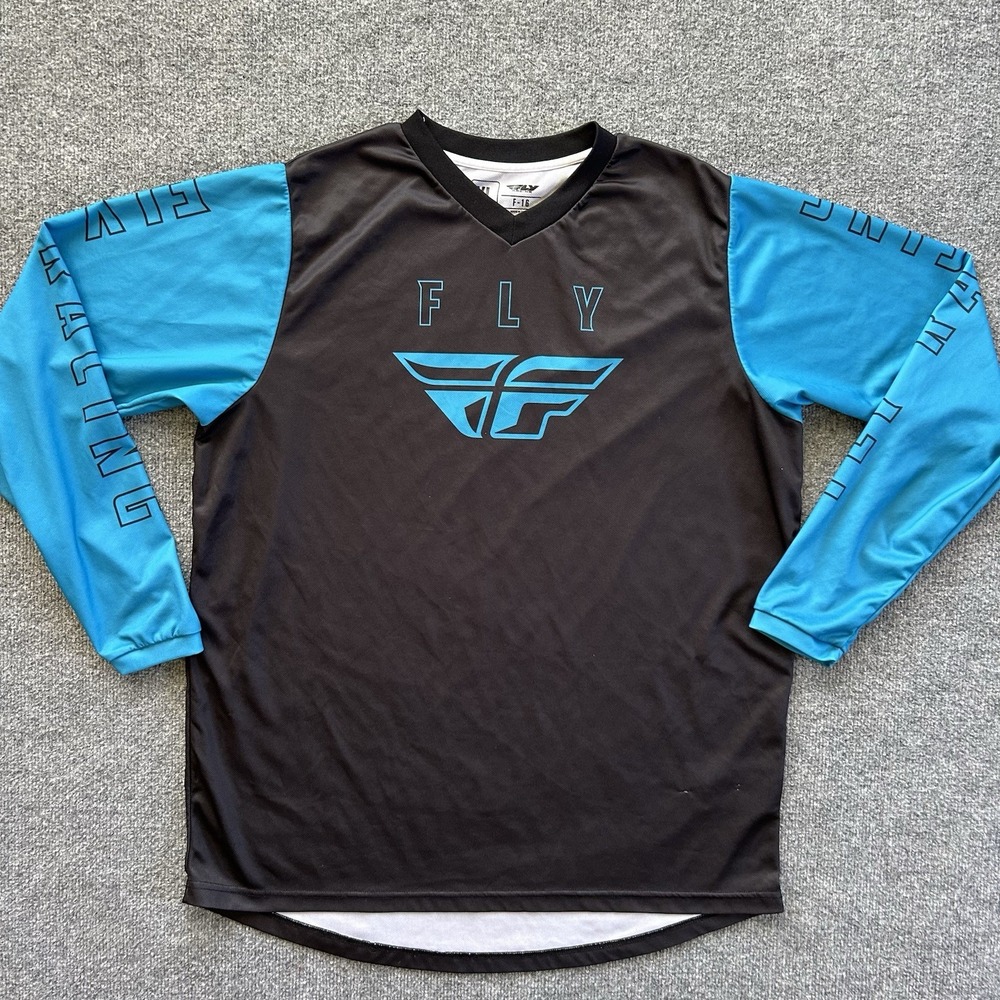 Fly Racing Shirt Men Extra Large F16 Blue Jersey Motocross‎ MX Moto BMX  Adult